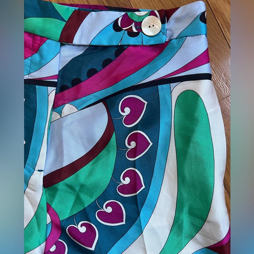 Zara Green and Multicolor Patterned Cropped Pants - Picture 6 of 7